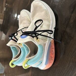 Stylish Cream and Blue Sneakers